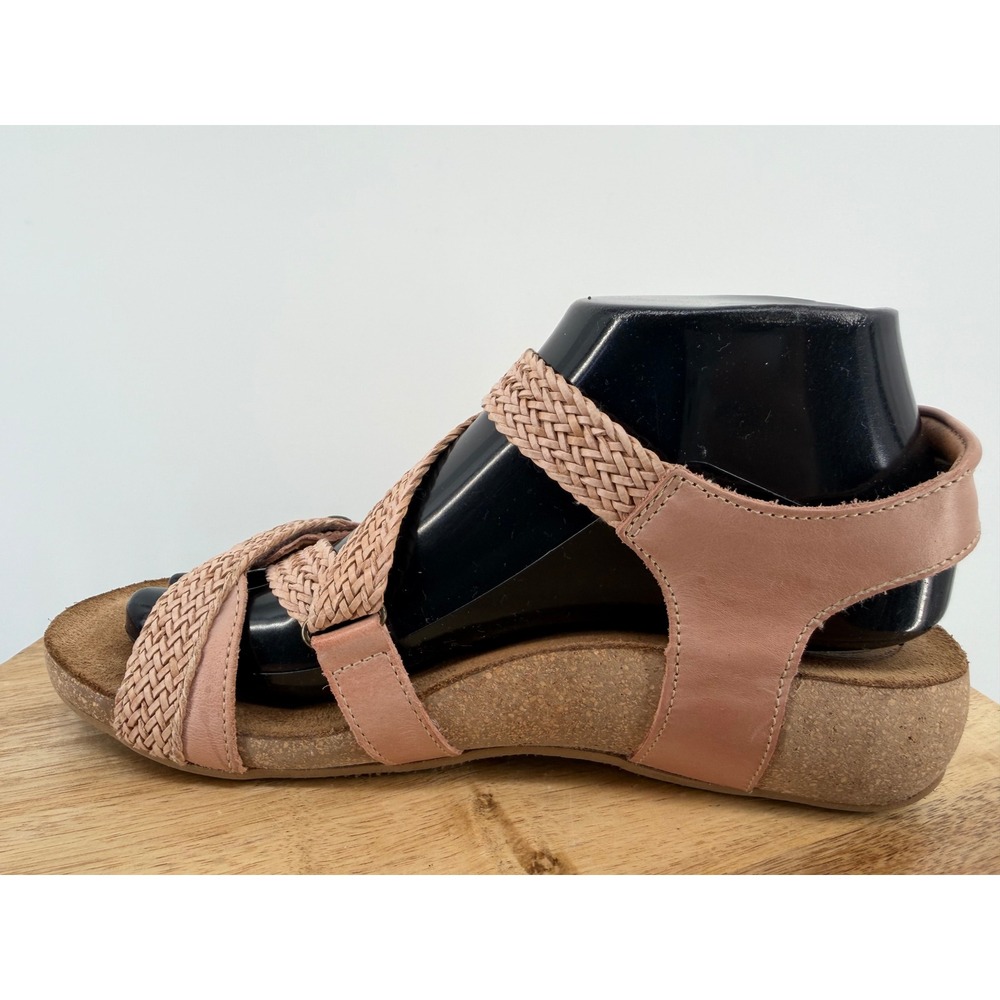 Taos Trulie Womens Dusty Pink Woven Leather Strappy Wedge Sandals Size 8-8.5 39 - Picture 7 of 11